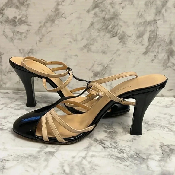 Cole Haan Women’s Strappy Heel Patent Leather/Cream with Ankle Strap-Size 8.5B - Picture 2 of 11